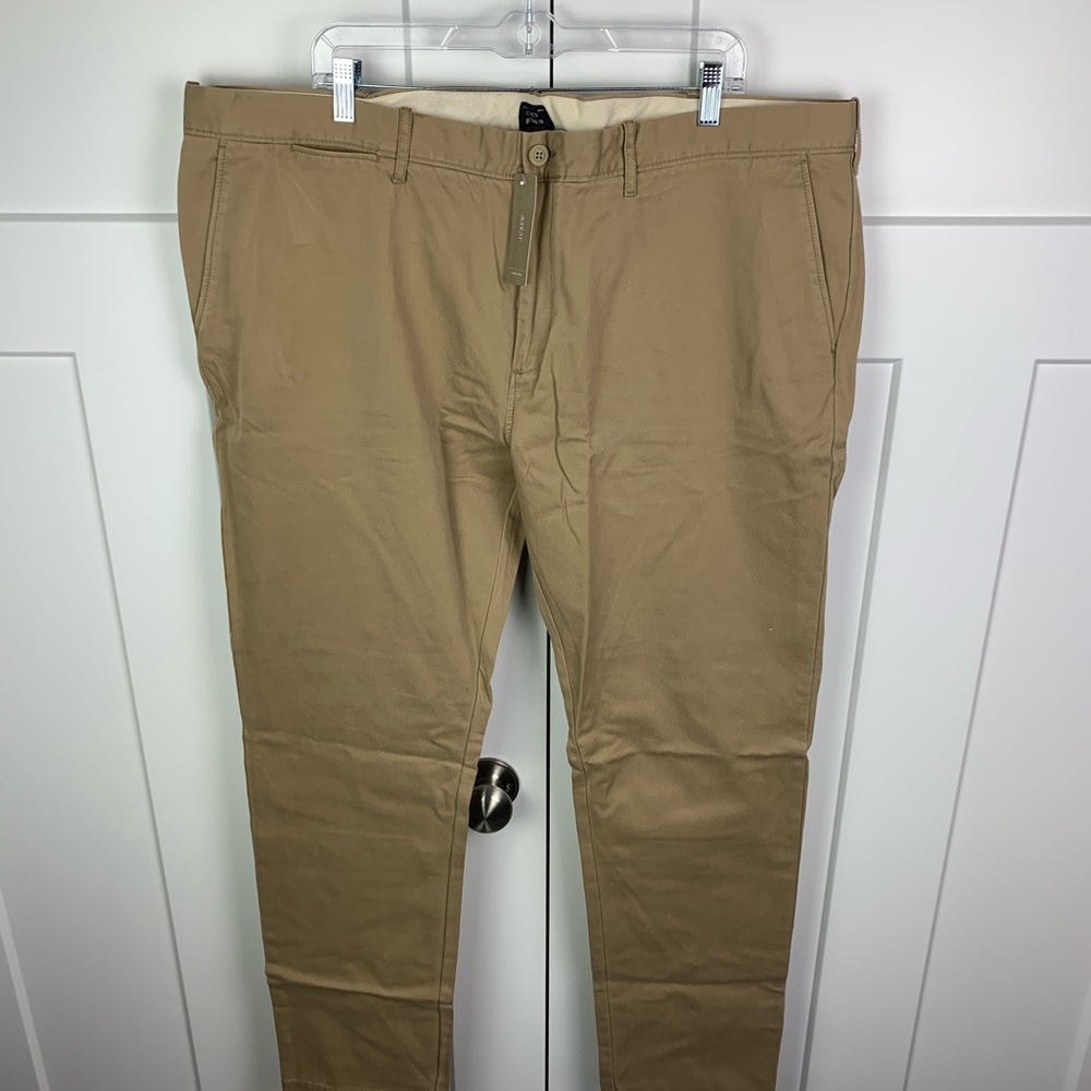 NWT J Crew Men’s Size 44 x 34 484 Slim-fit stretch chino pant Khaki - Picture 6 of 9